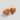 Orange Heart Porcelain Earrings – Blue Tulip Motif & 22K Gold Lustre BitaJewells