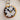 Porcelain Charm Necklace – Celestial Eye & Skull, 22K Gold Lustre