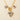 Strawberry Heart Charm Necklace - Ceramic Love Letter & Key on Gold Chain