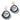 A close-up view of Celestial Gaze Porcelain Earrings emphasizing cobalt blue color and gold luster details, perfect unique statement earrings.