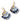 Beautiful hand-painted porcelain earrings by BitaJewells, featuring a cobalt blue moon face design, perfect for everyday wear. These artisan jewelry pieces serve as ideal gifts for her or a girlfriend, showcasing exquisite craftsmanship with a mix of gold accents. Ideal as a valentine gift, these unique white earrings add charm to any outfit. They're a stunning choice in handmade ceramic jewelry.