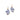Pair of blue and white ceramic earrings on a white background