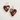 Hand-painted burgundy porcelain heart earrings with white cotton flower motif and 22K gold lustre