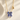 Blue-and-white porcelain bow necklace with gold-coloured accents and a paperclip-style chain