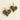 Hand-Painted Porcelain Heart Earrings – Blue Floral Miniature Art with 22K Gold Details