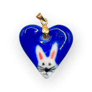 Hand-Painted Porcelain Rabbit Pendant