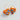 Orange Heart Porcelain Earrings – Blue Tulip Motif & 22K Gold Lustre