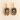 Pair of green botanical relief porcelain drop earrings with gold edges and hooks