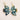 Porcelain Bird Earrings | Teal & 22K Gold Lustre | Handmade in Canada