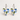 Blue Garden Porcelain Heart Earrings – Silver Hoops