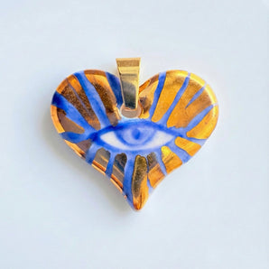 Golden Eye Porcelain Jewelry | Handmade 22k Gold Eye Pendants