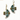 Pair of earrings with floral design on a white background