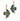 Pair of earrings with floral design on a white background