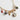 Whimsical porcelain charm necklace with clock, smiley face, and bow charms