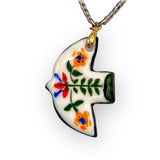 Hand-Painted Porcelain Pendant Necklace – Floral and Eye Motif Collection